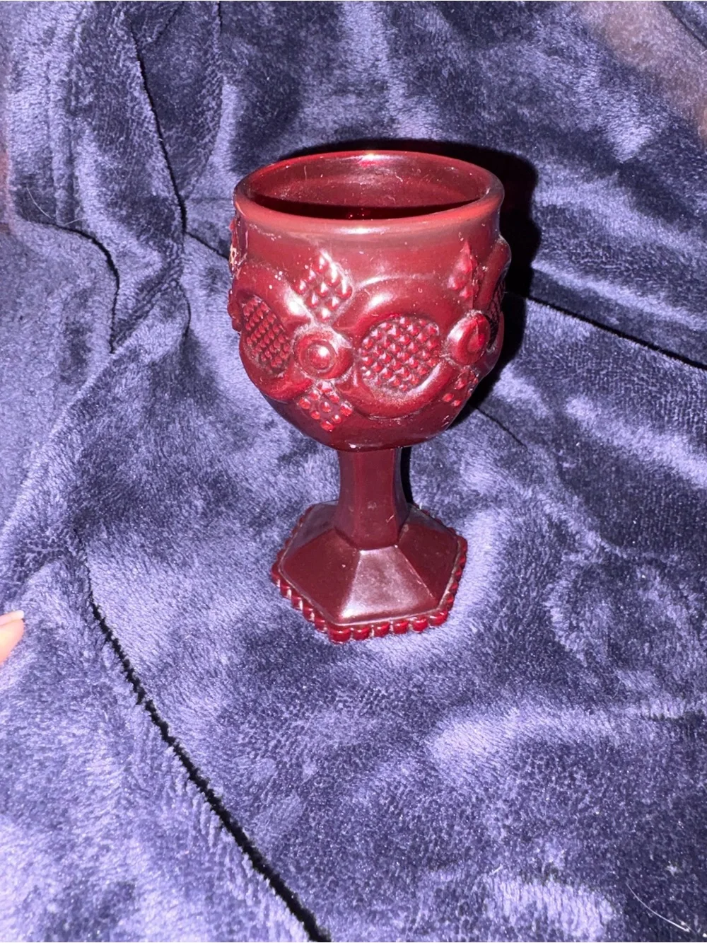 Avon Scalloped Ruby Red Trinket Dish